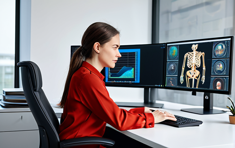 **

A professional female software engineer in a modern office, wearing a modest business casual outfit (long-sleeved blouse, trousers), sitting at her desk working on a computer, fully clothed, appropriate attire, natural pose, safe for work, perfect anatomy, professional.

**