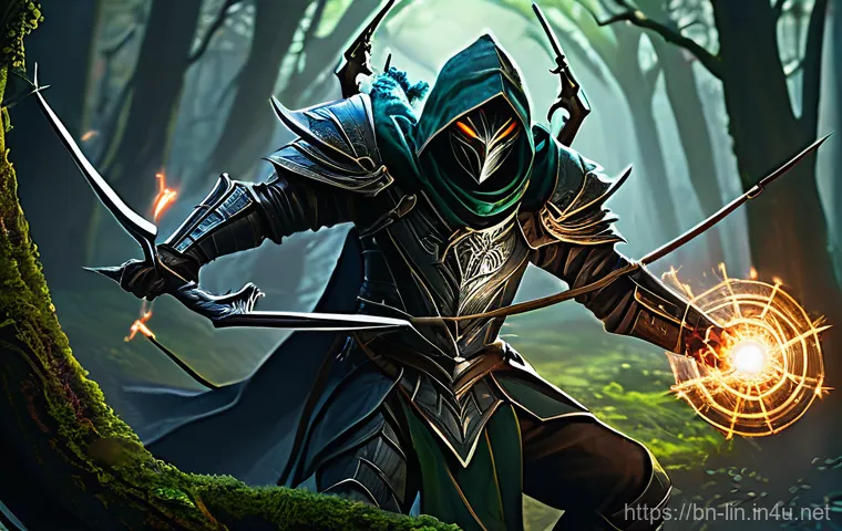 리니지 희귀 몬스터 지도 - "A young, determined Human Fighter from Lineage, wearing practical, worn leather armor and wielding ...