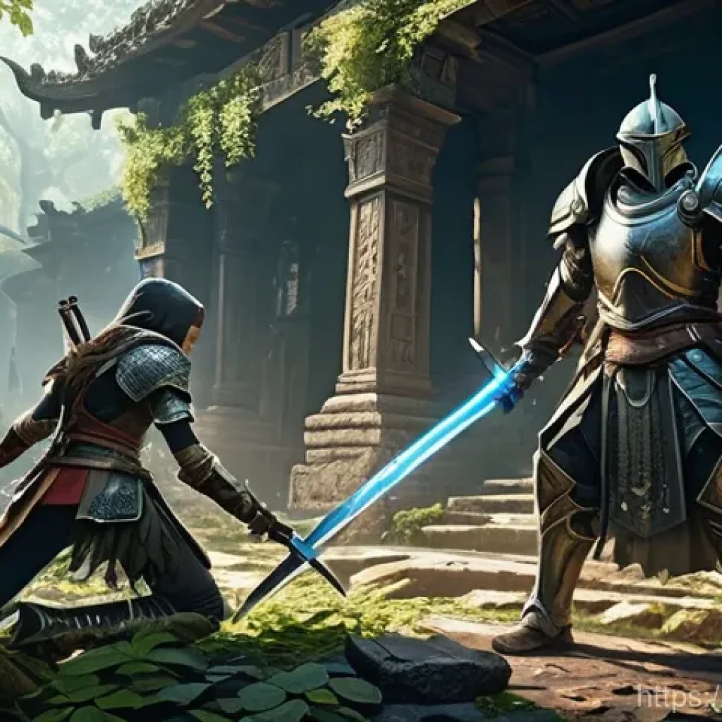 리니지 서버별 차이 분석 - **"A dramatic split image showcasing the duality of a fantasy online game world. On the left, two hi...