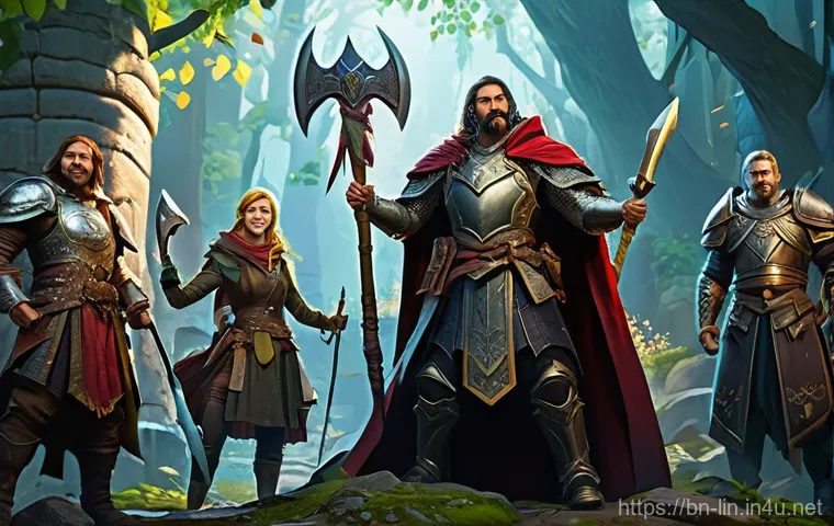 리니지 서버별 차이 분석 - **"A dramatic split image showcasing the duality of a fantasy online game world. On the left, two hi...