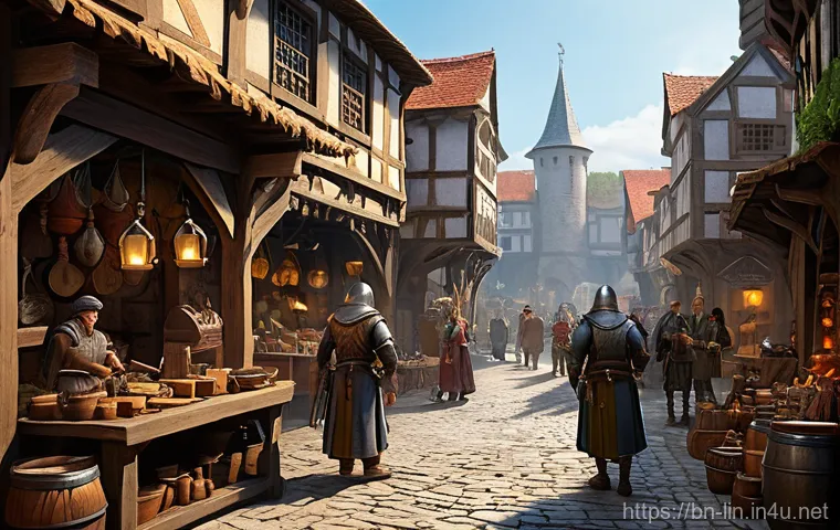 리니지 서버별 차이 분석 - **"A vibrant and triumphant scene depicting a diverse group of six fantasy adventurers, a 'guild,' c...