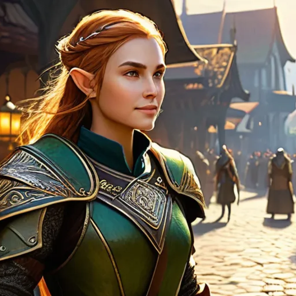 리니지 퀘스트별 경험치 보상 - **Prompt 1: "The Diligent Daily Grind"**
    A fantasy role-playing game character, a female elven a...