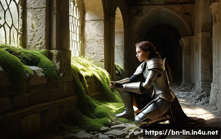 리니지 희귀 아티팩트 획득법 - **Prompt:** "An adventurer, a young woman with determined eyes, wearing intricate leather armor and ...