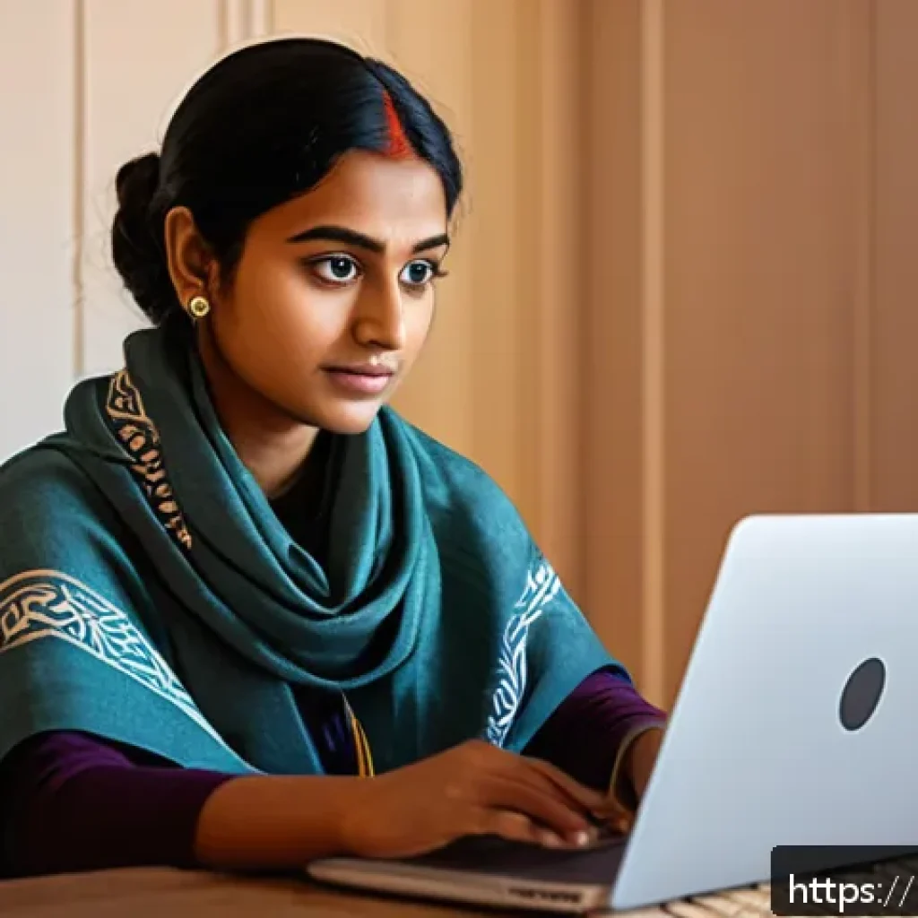 리니지 거래소 안전 사용법 - A detailed, professional digital illustration of a Bengali young adult securely using a laptop in a ...