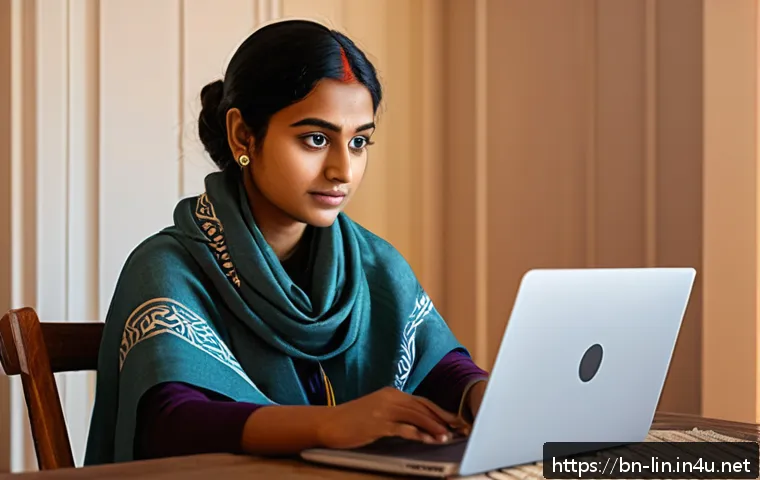 리니지 거래소 안전 사용법 - A detailed, professional digital illustration of a Bengali young adult securely using a laptop in a ...