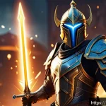 리니지 최고 데미지 세팅 - A dynamic gaming scene featuring a heroic Bengali male character in detailed fantasy armor and wield...